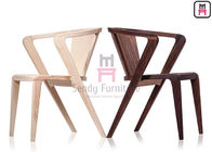 Z Shaped Wood Restaurant Chairs Crossed Arm Ash Indoor Usage With Armrests