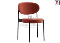 Red Black Painted Metal Dining Room Chairs / Upholstered Dining Chair Without Arm