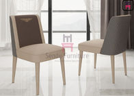 Leather Hotel Restaurant Chairs Fully Upholstered Dual Color Contemporary Style