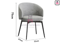 Polyurethane Foam Upholstered Dining Chair H75cm With Armrests