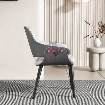 주문 편안한 식사를 위한 가죽 시트와 격자형 등받이가 있는 원목 레스토랑 의자 online manufacture