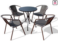 Square/ Round Outdoor Restaurant Tables Carbon Steel Weatherproof Patio Furniture 