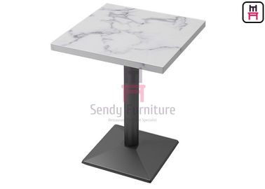 Formica 까만 색깔 무거운 무쇠 기초를 가진 대리석 본 HPL 호텔 식탁