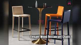 우아한 식사를 위한 단단한 나무 레스토랑 의자