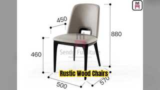 분위기를 위한 소박한 목재 레스토랑 의자